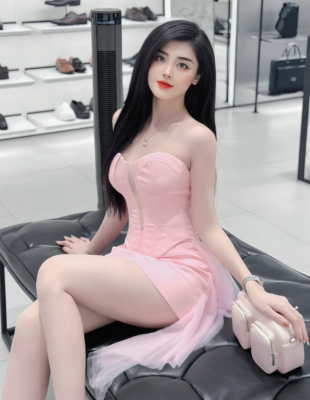 Nàng hot girl 9x gây ấn tượng bởi chiều cao 1,67m cùng số đo ba vòng lần lượt là 84-60-92cm.