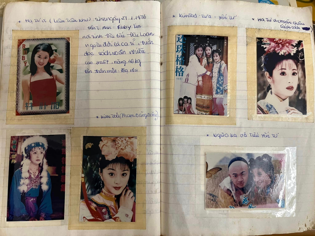 Cô nàng cắt dán hình ảnh những nhân vật từ bộ phim, kèm theo những dòng chú thích dễ thương bên cạnh.