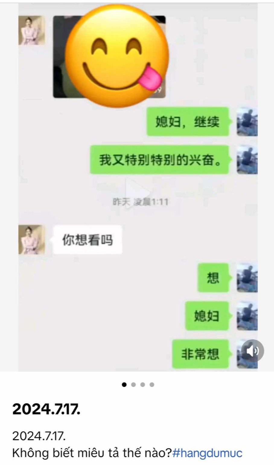 Không dừng lại ở đó, Tôn Bằng còn đăng 1 loạt hình ảnh nhạy cảm, đoạn tin nhắn hồi còn mặn nồng giữa anh ta và Hằng Du Mục. Thậm chí Tôn Bằng không ngần ngại khoe những bộ phận nhạy cảm, anh ta đăng và xóa đi đến 3 lần.