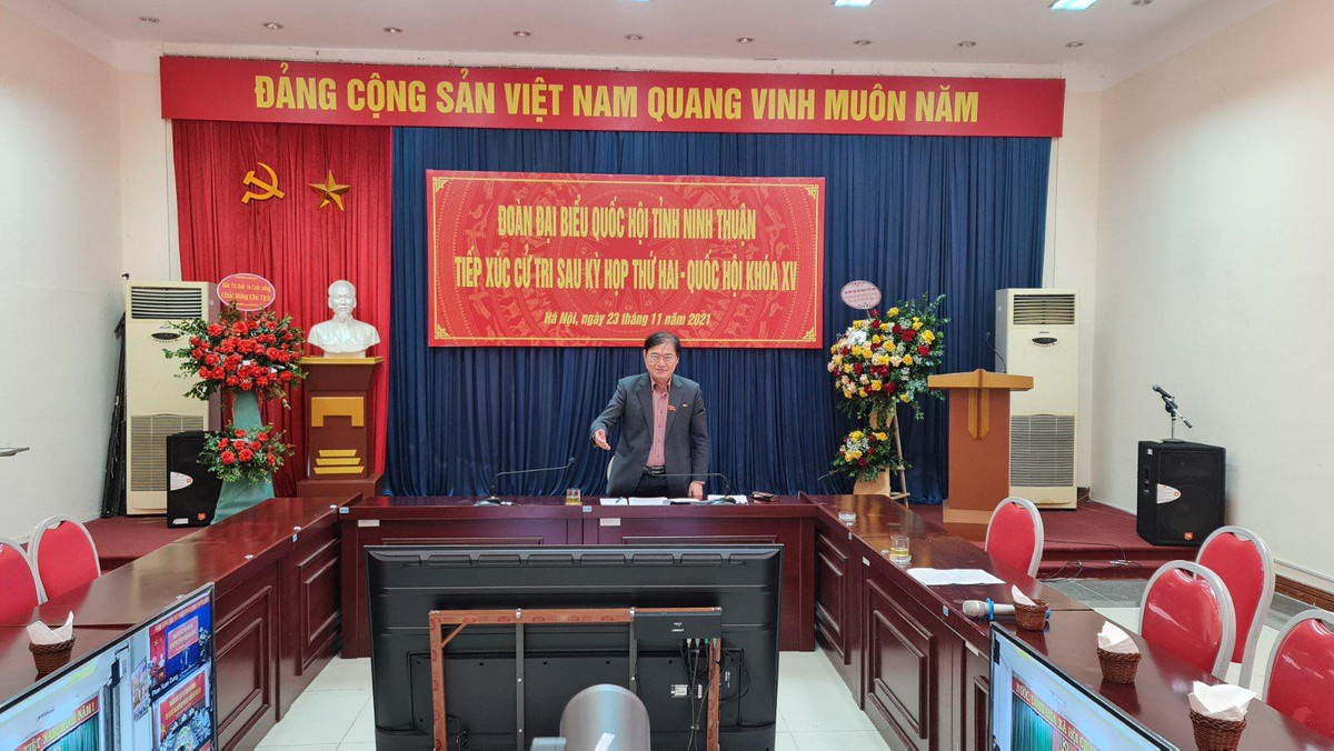 Doan dai bieu Quoc Hoi tinh Ninh Thuan tiep xuc cu tri truc tuyen