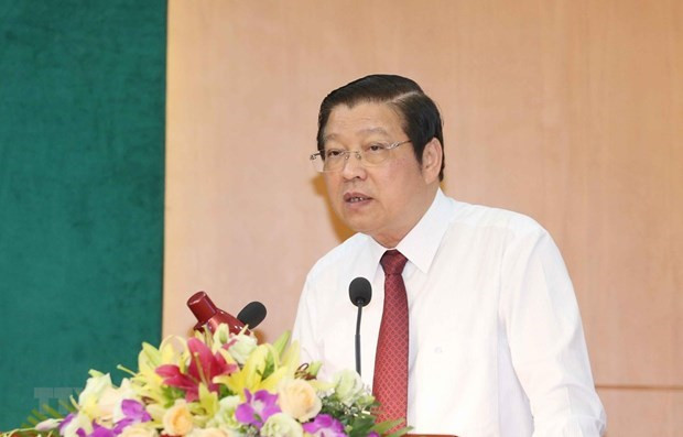 Ông Phan Đình Trạc, Ủy viên Bộ Chính trị, Bí thư Trung ương Đảng, Trưởng ban Nội chính Trung ương là Phó Trưởng ban Thường trực. (Ảnh: TTXVN).