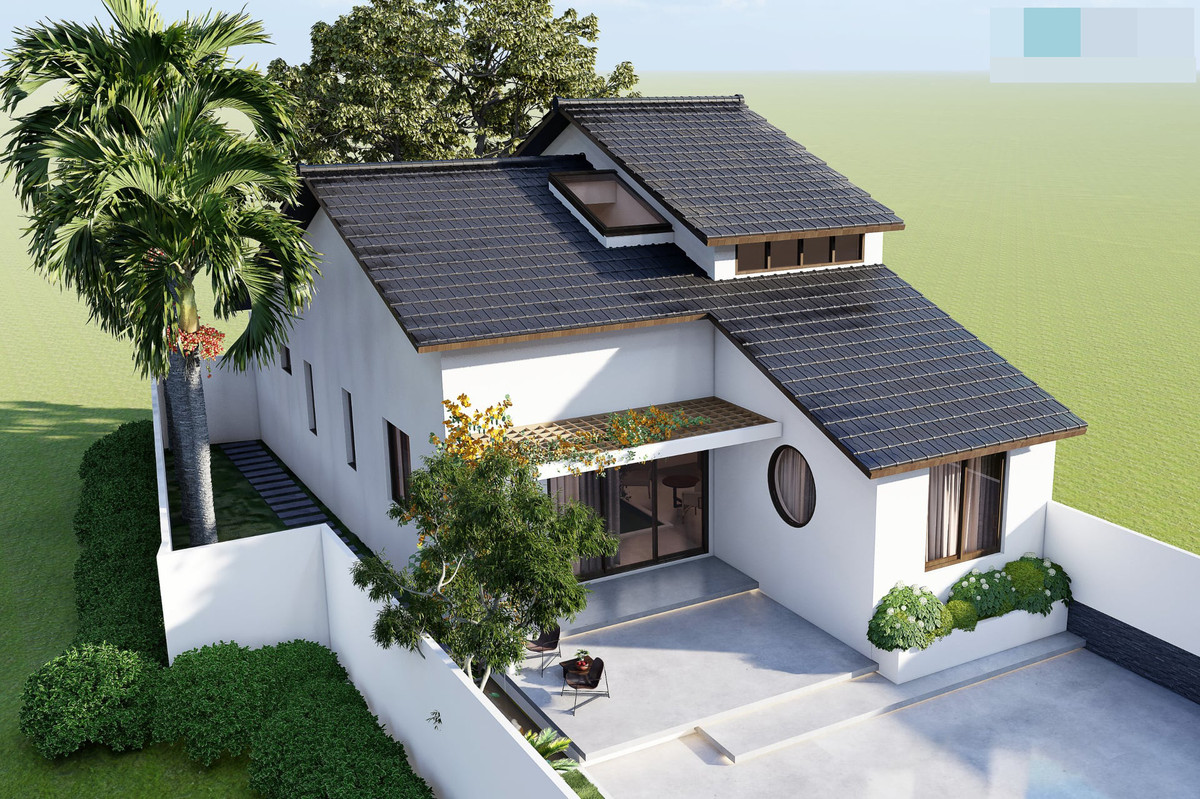 Mẫu biệt thự được thiết kế tối giản không cầu kỳ như biệt thự vườn tân cổ điển nhưng vẫn tạo được sức hút riêng. Từ ngoại thất đến nội thất đều được thiết kế theo phong cách hiện đại, trang nhã và sang trọng. Ánh sáng và gió tự nhiên được tận dụng tối đa qua cửa sổ kính. Nhờ đó, các thành viên trong gia đình luôn được sống trong không gian mát mẻ, trong lành, yên tĩnh. Ảnh: Kiến trúc sư Phan Hiển.