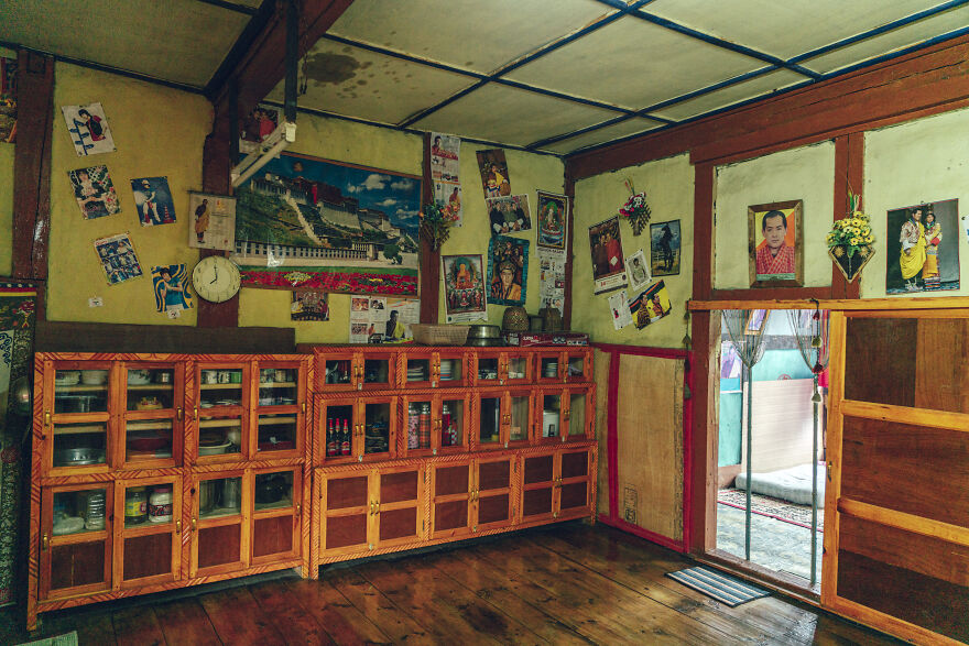 Phòng khách của một gia đình ở đất nước Bhutan.