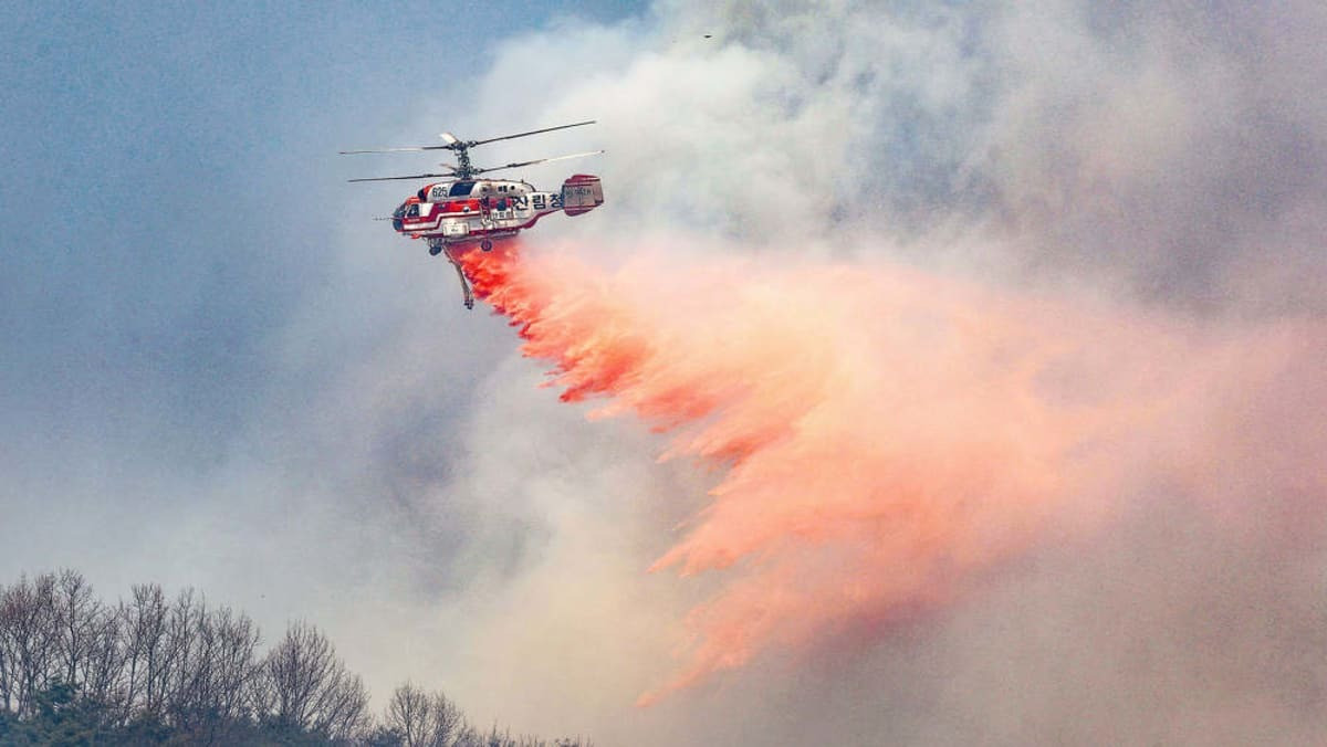 Truc thang roi khi chua chay rung o Han Quoc, phi cong tu nan