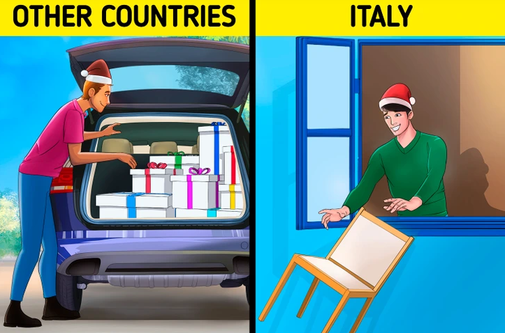 Theo Bright Side, vào đêm Giao thừa, người dân Italy có một truyền thống đặc biệt: Họ ném nồi, chảo và thậm chí cả đồ nội thất ra ngoài cửa sổ. Hành động này tượng trưng cho việc loại bỏ những thứ cũ để mở ra cánh cửa cho một khởi đầu mới. Ảnh: BS.