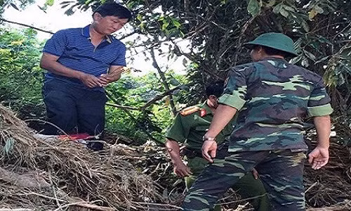 Khu vực phát hiện 2 thi thể. Ảnh: Trần Nghị.