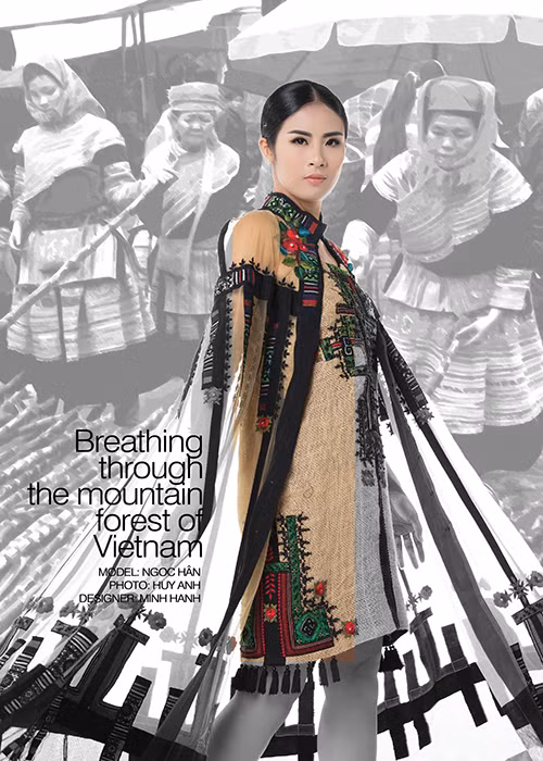 Một lần nữa, NTK Minh Hạnh lại có cuộc “viễn chinh” vào nước Pháp bằng BST “Hơi thở từ núi rừng Việt Nam”. 