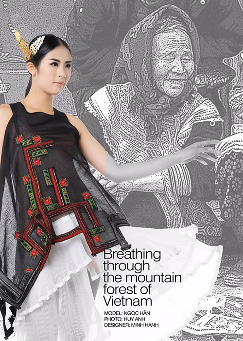 Với BST “Hơi thở từ núi rừng Việt Nam”, NTK Minh Hạnh quyết tâm tạo nên dấu ấn thấm đẫm bản sắc trong thời trang. 