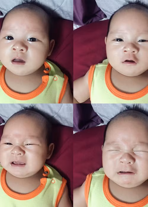 Bé Mio được khen sở hữu gương mặt trông tây hơn các anh chị với sống mũi cao.