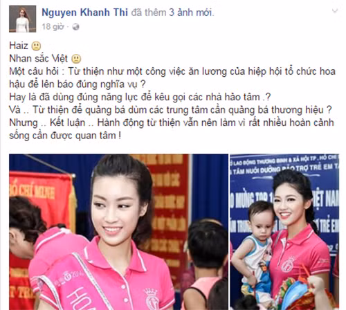 Khanh Thi phat ngon soc viec HH Do My Linh lam tu thien-Hinh-2