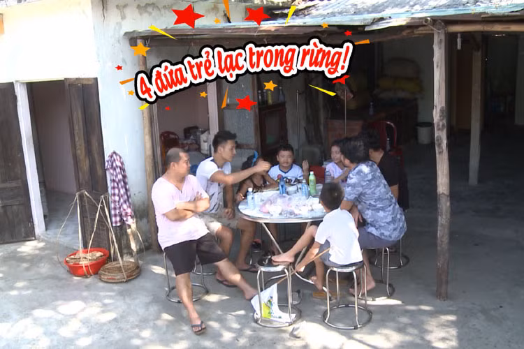 Các gia đình cùng nhau ăn sáng.