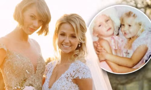 Taylor Swift lam phu dau xinh dep trong dam cuoi ban than
