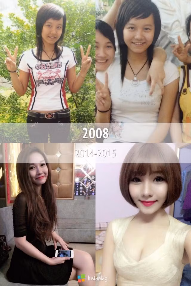 Thiếu nữ quê Thái Nguyên trông trắng trẻo hơn, khuôn mặt thon gọn, nổi bật với chiếc cằm chuẩn V-line và thân hình cũng lộ rõ nhiều đường cong sexy, ba vòng cân đối rất gợi cảm