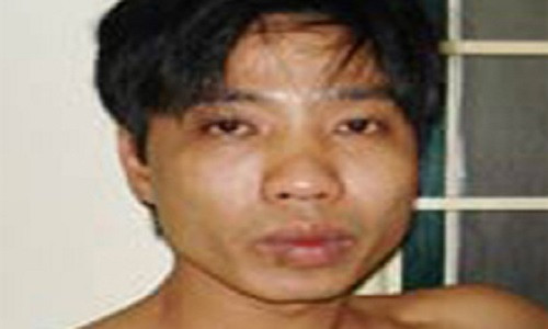 Khoa "Thầy giáo" lúc bị bắt.