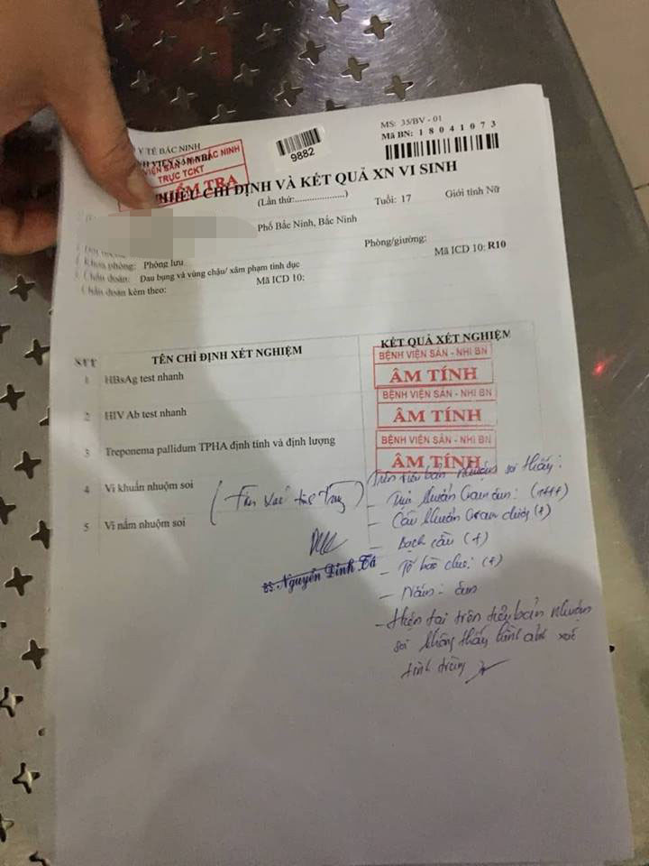 Kết quả xét nghiệm cho biết, không tìm thấy tinh trùng của ông H trên người nạn nhân.