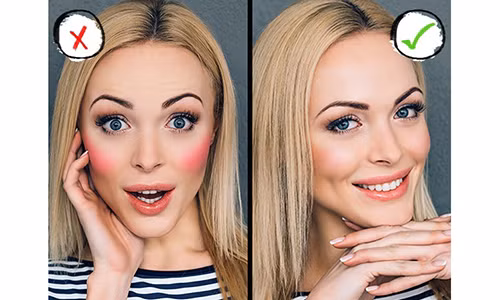 Bạn tuyệt đối không đánh má hồng quá đậm. Bạn tuyệt đối không đánh má hồng quá đậm.
