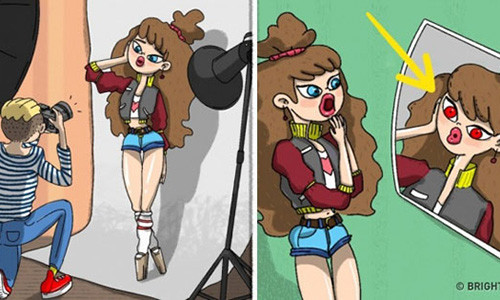 Màu đỏ mà bạn thấy đến từ các mạch máu trong mắt.