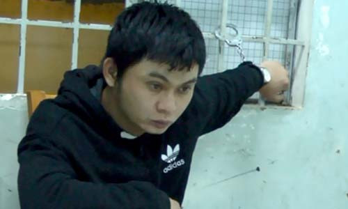 Nghi can Hiếu tại cơ quan điều tra. Ảnh: Sơn Lâm