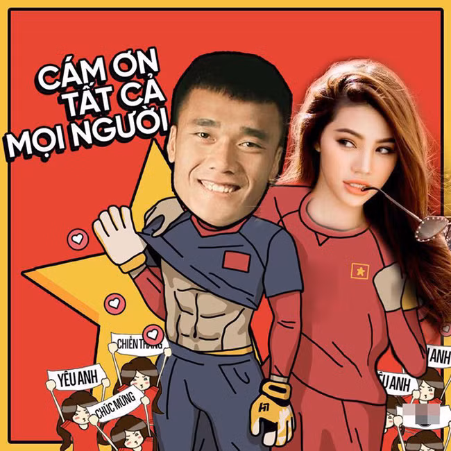 Sánh vai cùng hot boy U23 Việt Nam trong một bức hình.