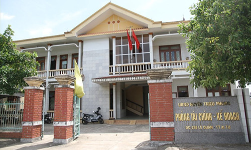 Phòng Tài chính - Kế hoạch huyện Triệu Phong, nơi công tác của chị L.A và ông Triệu. Ảnh: Hưng Thơ.