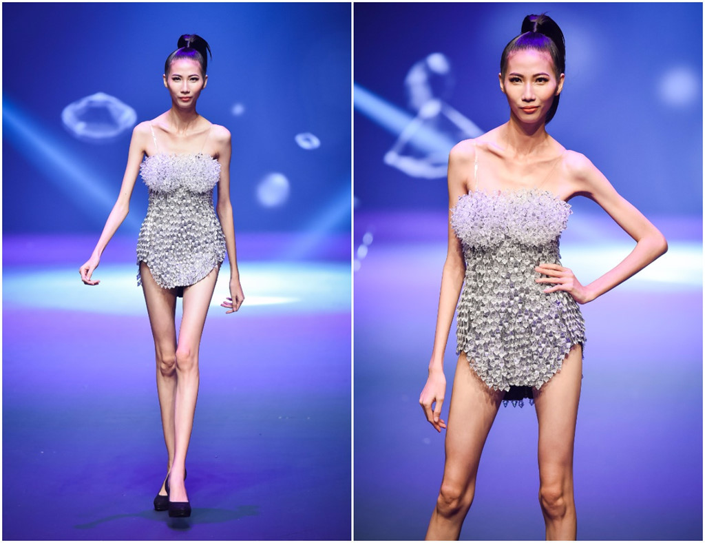 Trước đó, Cao Ngân gây sốc với thân hình cò hương khi catwalk trong đêm chung kết "Vietnam's Next Top Model".