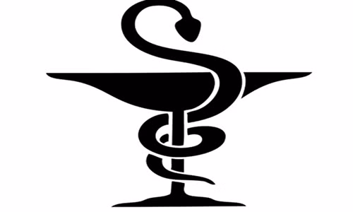 Rắn nhả nọc trên ly là biểu tượng của ngành dược.