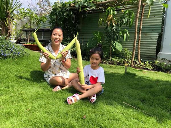 Ốc Thanh Vân cho biết, thời gian đầu cả 2 vợ chồng đều không có kinh nghiệm trồng trọt nên được chú quản gia và cô giúp việc chỉ bảo tận tình. Hiện nhà cô trồng rau theo 2 hình thức chính là thủy canh và thổ canh. Với thổ canh, ông xã Thanh Vân lại chia làm 2 khu: khu đặt giá 12 khay trồng rau và khu trồng trực tiếp xuống đất. Ngoài ra, hệ thống tưới tiêu cũng được vợ chồng cô chú trọng. Chẳng thế mà vườn nhà bà mẹ 3 con lúc nào cũng xanh tươi, mướt mắt chưa kể cây cho năng xuất cao, quả lúc nào cũng trĩu trịt, ít sâu bệnh.