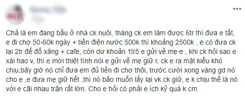Lời tâm sự nhận nhiều ý kiến trái chiều. Ảnh chụp màn hình