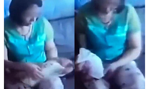 Người giúp việc có những hành động bạo hành trẻ sơ sinh 40 ngày tuổi.