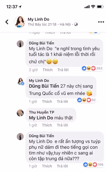 Thủ môn U23 Việt Nam Bùi Tiến Dũng "thả thính" Hoa hậu Đỗ Mỹ Linh công khai.