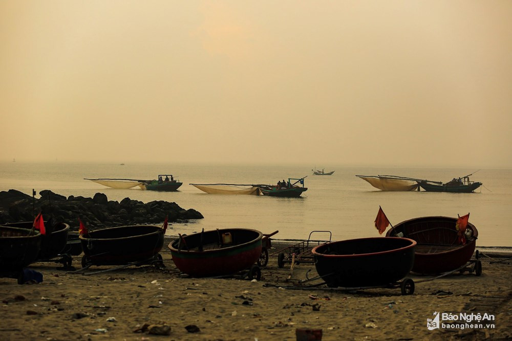 Ngư dân chỉ cần sử dụng thuyền dưới 20CV rê lưới dọc biển cách bờ từ 500-600 m trở vào là xúc được. Ảnh: Hải Vương