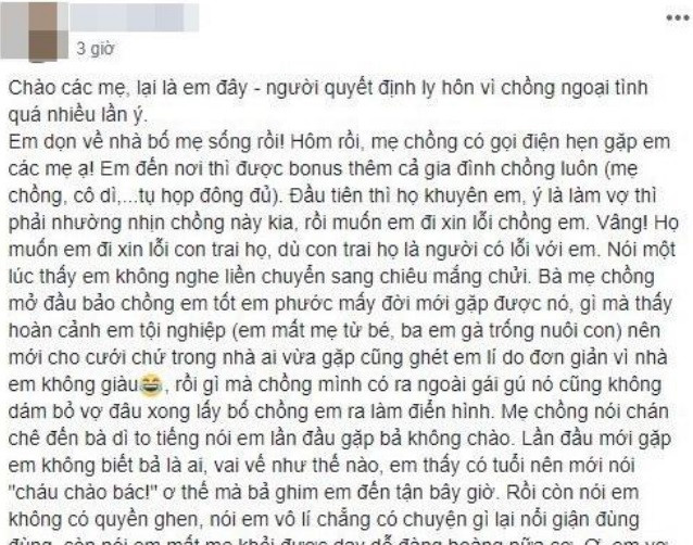 Chồng ngoại tình năm lần bảy lượt khi vợ bầu bí nhưng gia đình chồng vẫn cho rằng đó là chuyện bình thường.