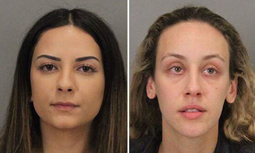 Tina Pourani (trái) và Talia Sisco (phải) bị bắt giữ vì quan hệ với nhiều nam sinh.