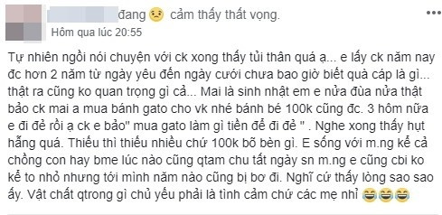 Tâm sự của cô vợ khiến nhiều chị em ứa nước mắt.