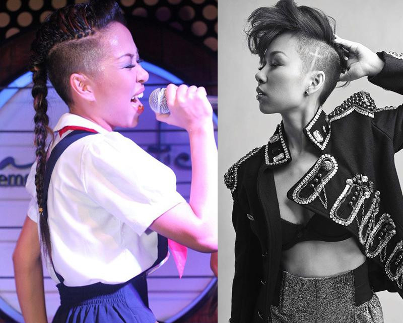 Thảo Trang cũng là ca sĩ thường xuyên "liều" với những kiểu tóc lạ.