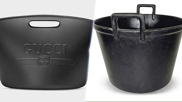 Chiếc túi xách làm từ chất liệu cao su của nhà mốt Gucci cũng bị nhiều người đánh giá có phom dáng giống với chiếc xô đựng giẻ lau nhà.