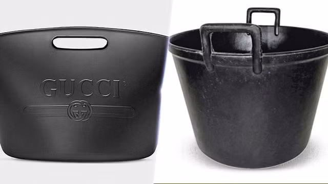 Chiếc túi xách làm từ chất liệu cao su của nhà mốt Gucci cũng bị nhiều người đánh giá có phom dáng giống với chiếc xô đựng giẻ lau nhà.