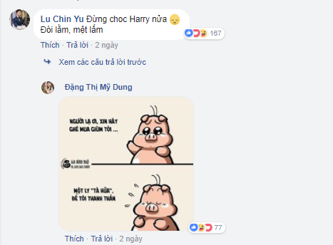 Và lời đáp lại của Harry Lu... Thật đau đầu khi không thể hiểu cặp đôi này đang ở trạng thái tình cảm nào?