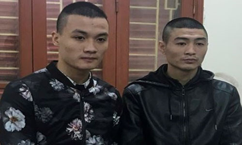 Sơn và Quân tại cơ quan điều tra. Ảnh: ANTĐ