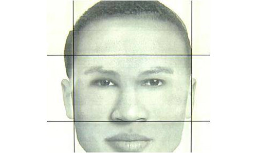 Ảnh phác thảo chân dung nghi phạm.