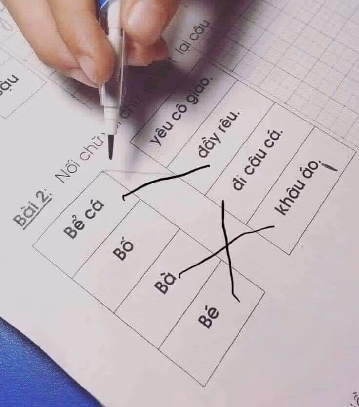 Bai tap noi chu cua be lop 1 khien nhieu phu huynh cuoi ra nuoc mat