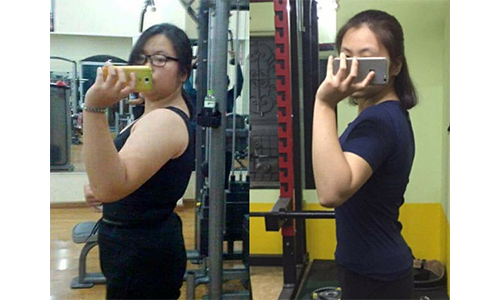 Hương Lan trước và sau khi giảm cân.