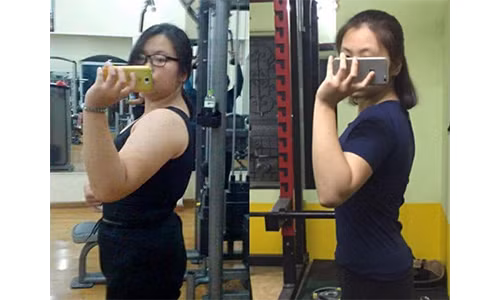 Hương Lan trước và sau khi giảm cân.