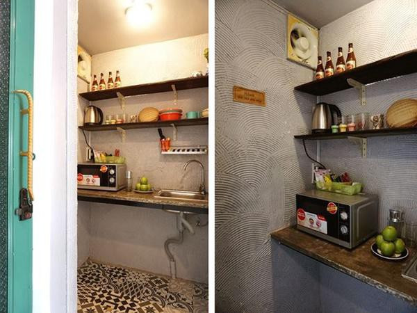 Nhà bếp được bố trí khoa học, nhỏ gọn.