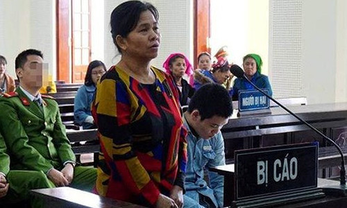 Moong Thị Hà tại tòa.