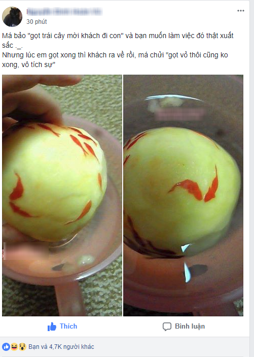 Khi “thánh điêu khắc” trổ tài gọt táo