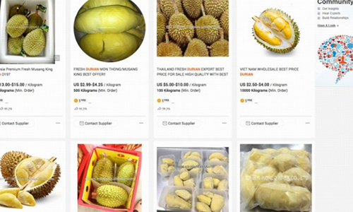Đăng tải bán sầu riêng trên trang Tmall - Ảnh: SCMP.