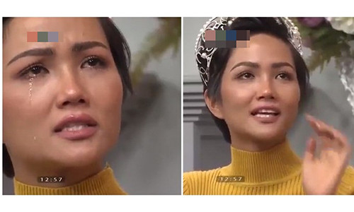 Hoa hậu H'Hen Niê bật khóc.