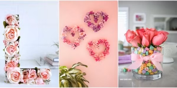 Những bông hồng được trang trí theo một cách khác, có thể cắm hoa vào cốc thủy tinh, gắn hoa hình trái tim lên tường hay tạo thành chữ Love vô cùng ngọt ngào sẽ là món quà bất ngờ dành tặng bạn đời của mình.