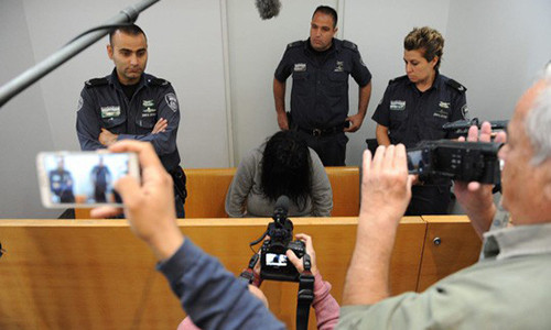 Người phụ nữ tại phiên tòa xét xử hôm 1-2-2018. Ảnh: Haaretz